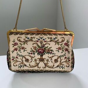 Vintage Embroidered Petit Point Purse